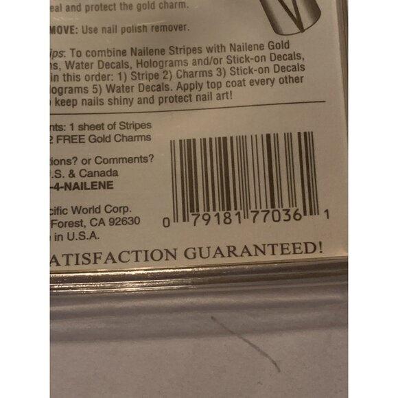 Nailene Nail Art Gold stick on decals for fingers & toes nails Vintage New creat - Picture 9 of 9